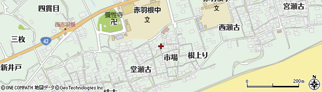 愛知県田原市赤羽根町市場32周辺の地図