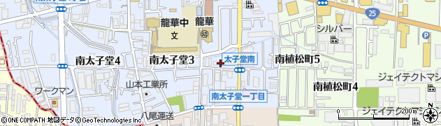 大阪府八尾市南太子堂2丁目周辺の地図