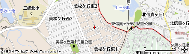 奈良県三郷町（生駒郡）美松ケ丘東周辺の地図