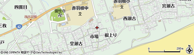 愛知県田原市赤羽根町市場22周辺の地図