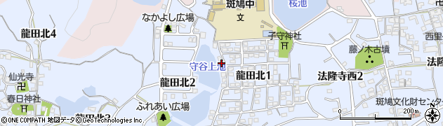 奈良県斑鳩町（生駒郡）龍田北周辺の地図