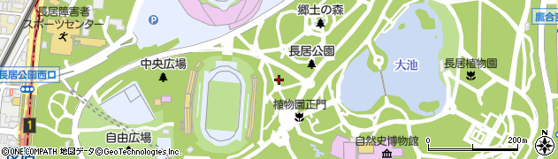大阪市立　長居自転車保管所周辺の地図