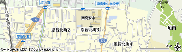 大阪府八尾市恩智北町3丁目周辺の地図