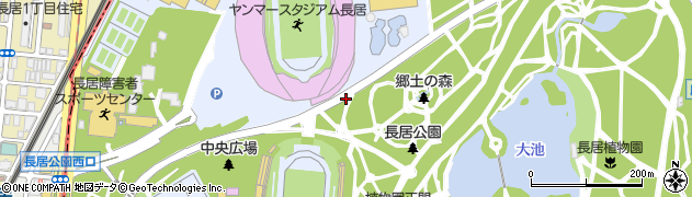 大阪府大阪市東住吉区長居公園周辺の地図