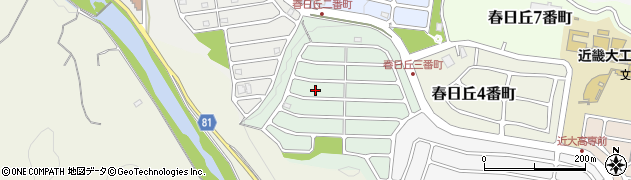 三重県名張市春日丘３番町周辺の地図