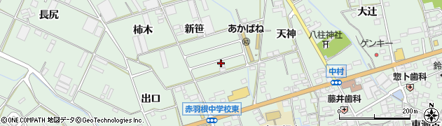 愛知県田原市赤羽根町新笹周辺の地図