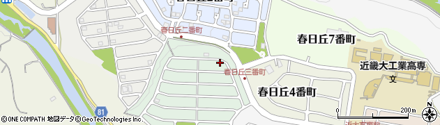 三重県名張市春日丘３番町171周辺の地図