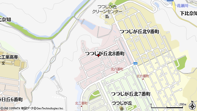 〒518-0438 三重県名張市つつじが丘北８番町の地図