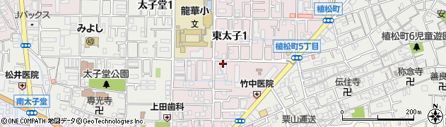大阪府八尾市東太子周辺の地図