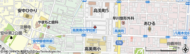雇用・能力開発機構八尾別宮宿舎周辺の地図
