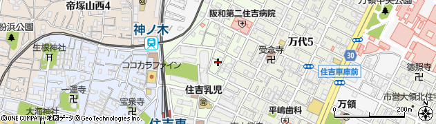 大阪府大阪市住吉区帝塚山東5丁目2周辺の地図