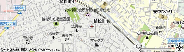 大阪府八尾市植松町2丁目2周辺の地図
