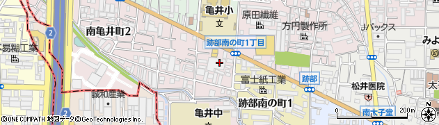 大阪府八尾市南亀井町1丁目周辺の地図
