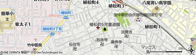 大阪府八尾市植松町周辺の地図