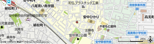 大阪府八尾市安中町周辺の地図