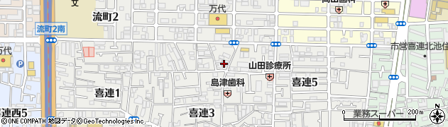 スーパーレット・ナニワ　喜連店周辺の地図