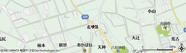 愛知県田原市赤羽根町走り落周辺の地図