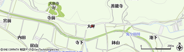 愛知県田原市山田町大坪周辺の地図