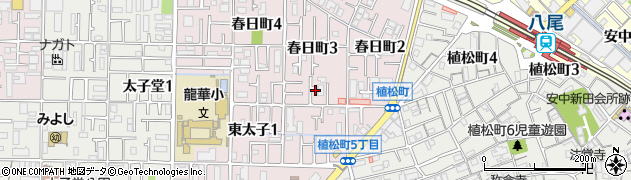 大阪府八尾市春日町3丁目5周辺の地図