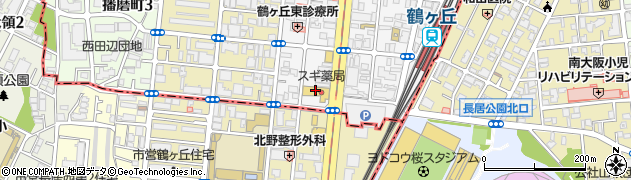 スギ薬局　西田辺店周辺の地図