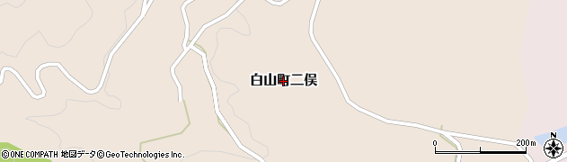 三重県津市白山町二俣周辺の地図