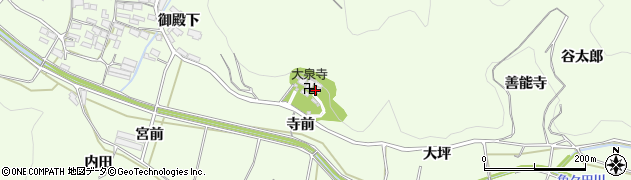 愛知県田原市山田町（寺前）周辺の地図