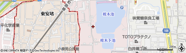 奈良県大和郡山市椎木町19-4周辺の地図
