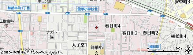 大阪府八尾市春日町4丁目3周辺の地図