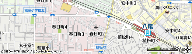 大阪府八尾市春日町2丁目3周辺の地図