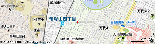 大阪府大阪市住吉区帝塚山東周辺の地図