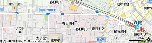 大阪府八尾市春日町周辺の地図