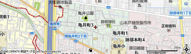 大阪府八尾市亀井町周辺の地図