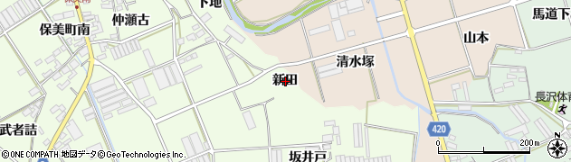 愛知県田原市保美町新田周辺の地図