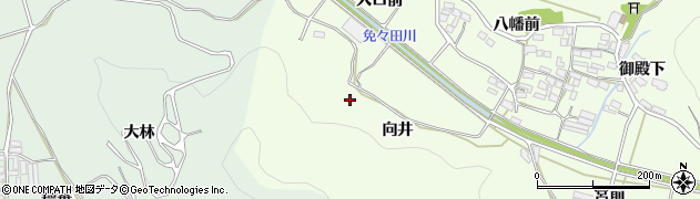 愛知県田原市山田町向井周辺の地図