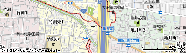 八尾警察署亀井交番周辺の地図