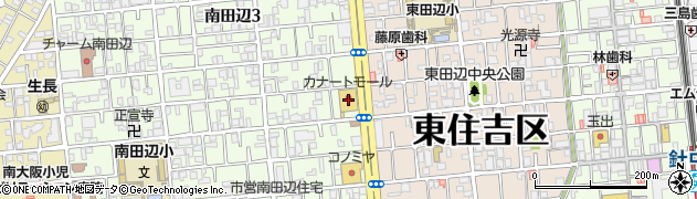 ダイソーカナートモール南田辺店周辺の地図