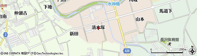 愛知県田原市福江町清水塚周辺の地図