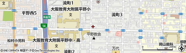 大阪府大阪市平野区流町周辺の地図