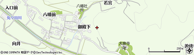 愛知県田原市山田町（谷太郎）周辺の地図