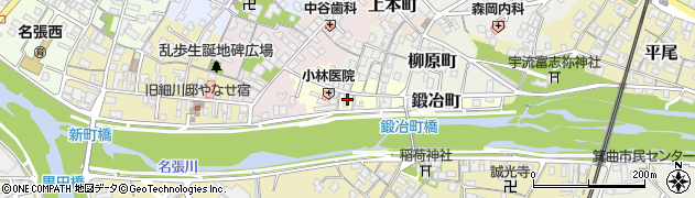 三重県名張市鍛冶町周辺の地図