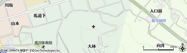 愛知県田原市古田町大林周辺の地図