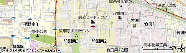大阪府八尾市竹渕西4丁目周辺の地図