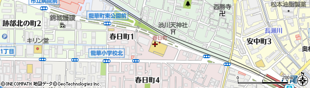 大阪府八尾市春日町1丁目周辺の地図