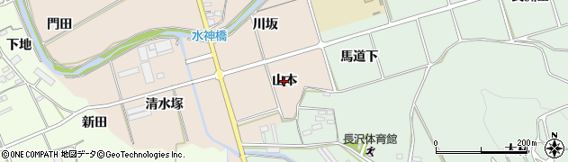 愛知県田原市福江町（山本）周辺の地図