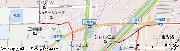 小泉町西周辺の地図