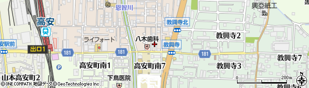 大阪府八尾市高安町北7丁目9周辺の地図