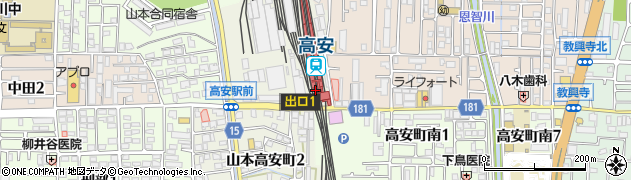 高安駅周辺の地図