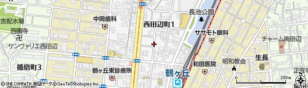 大阪府大阪市阿倍野区西田辺町周辺の地図