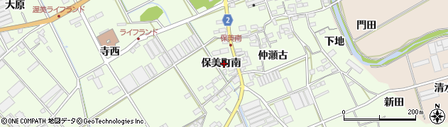 愛知県田原市保美町南周辺の地図