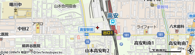 大阪府八尾市山本高安町周辺の地図